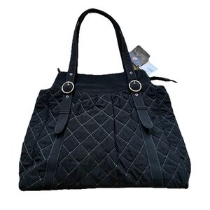 Vera Bradley‎ Quilted Microfiber Tote X- Large 16"x11"x5" NWT Black